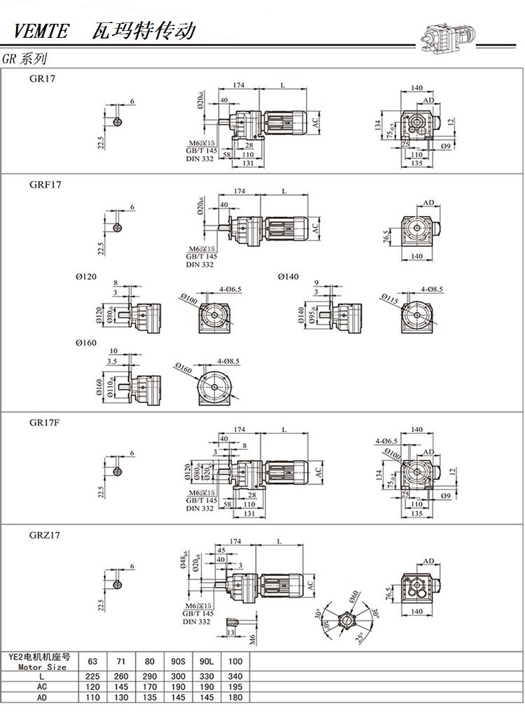 R17減速機(jī)圖紙，R00系列齒輪減速器尺寸圖